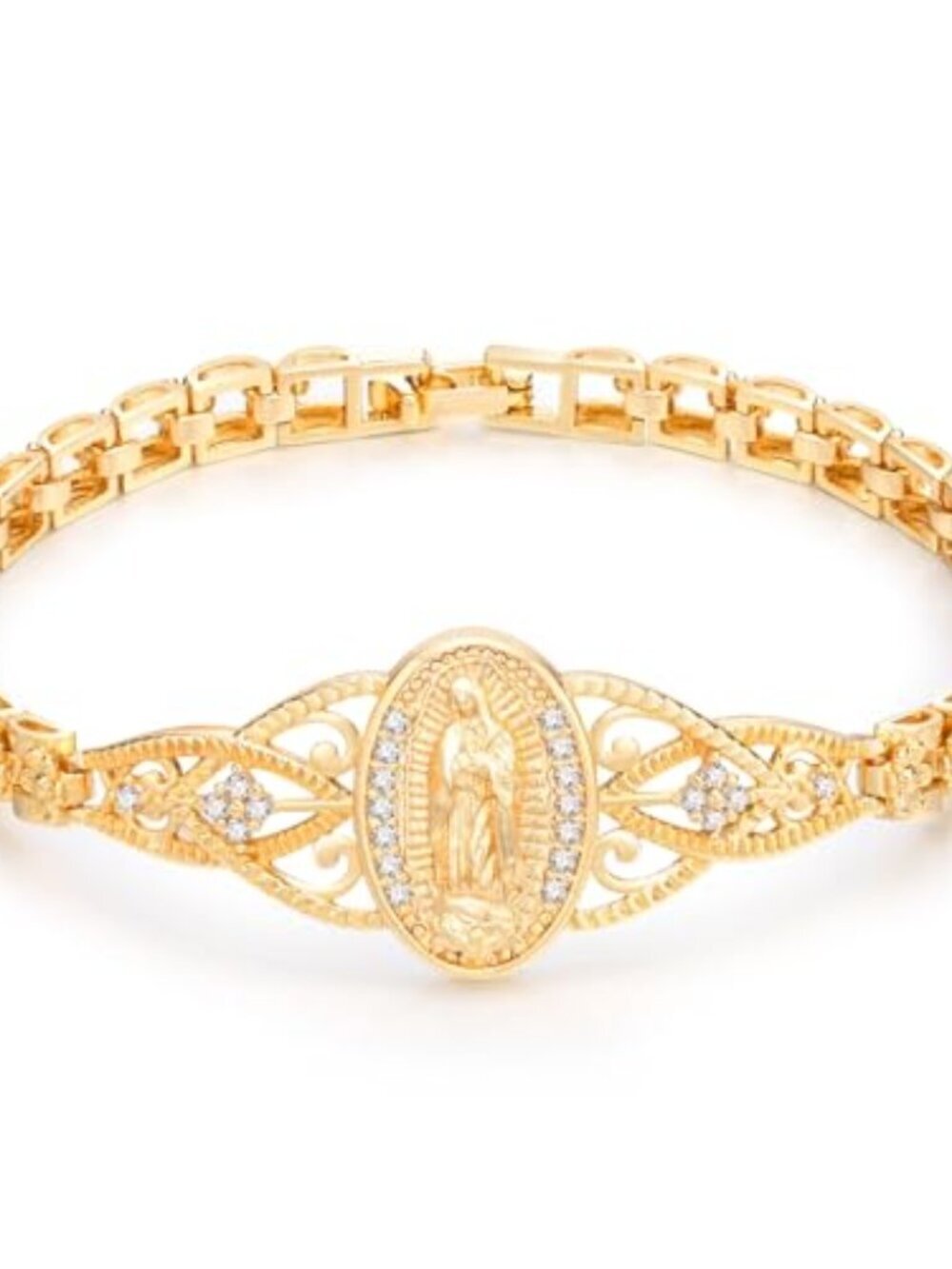 BRAND NEW Gold Catholic Bracelet for Women-14k Gold Plated Bracelet